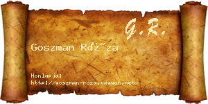 Goszman Róza névjegykártya